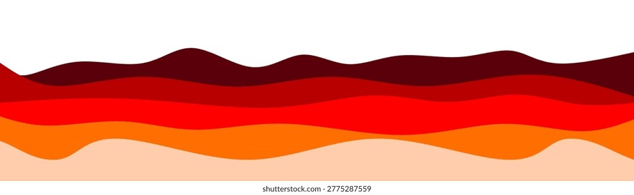 Red heat waves abstract, fiery layered background, crimson wavy design