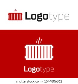 Red Heating radiator icon isolated on white background. Logo design template element. Vector Illustration