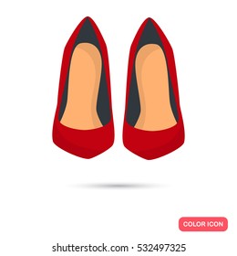 Red heels color icon. Flat design for web and mobile