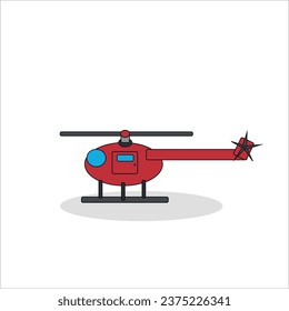 red helicopter icon on white background