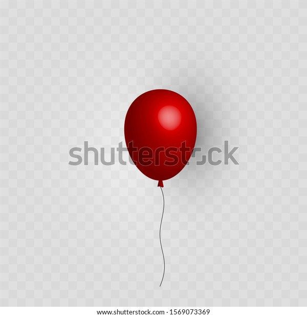 Red Helium Balloon Birthday Balon Flying Stock Vector (Royalty Free ...