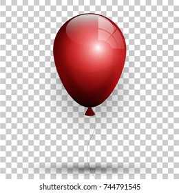 Red helium balloon UAE 46 national day Birthday baloon flying for party and celebrations Isolated on plaid transparent background. Vector illustration for your design and business United Arab Emirates