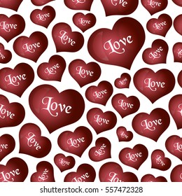 red helium balloons heart shape for love and valentine seamless pattern eps10