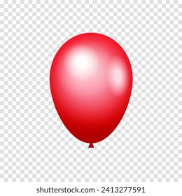Red helium vector balloon. Decor balloon for Valentine's day, wedding and birthday. vector illustration