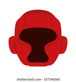 red helmet boxing sport equipment icon over white background. colorful design. vector illustration
