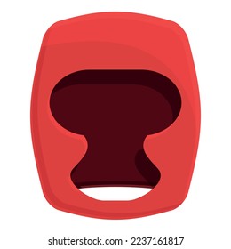 Red helmet icon cartoon vector. Boxing sport. Ring victory