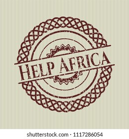 Red Help Africa distressed rubber grunge stamp