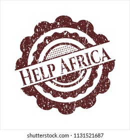 Red Help Africa rubber grunge texture seal