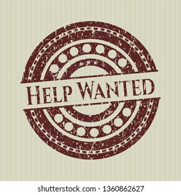 Red Help Wanted distressed grunge seal