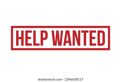 Red Help Wanted Rubber Stamp Seal Vector