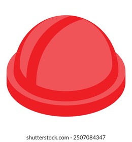 El Botón del hemisferio rojo está siendo empujado hacia abajo sobre fondo blanco