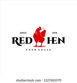 red hen chicken logo classic style inspiration for farm house 