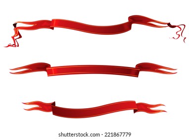 Red heraldic ribbons