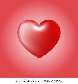 Red Herat.  Love symbol. Vector illistrartion