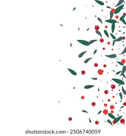 Fondo de hierba roja Vector blanco. Conjunto Abstractas de Rowan. Paisaje de hoja verde. Ilustración de olmo. Anuncio de follaje.