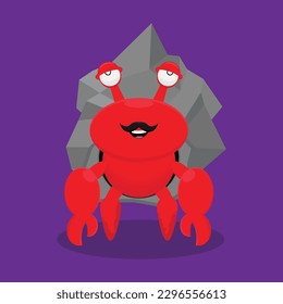 red hermit crab vector illustration