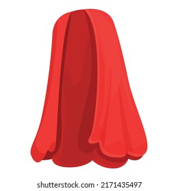 Red hero cloak icon cartoon vector. Super cape. Magic back