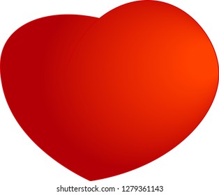 red hert in white background