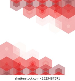 Red hexagon abstract background. Geometric pattern. Design element.