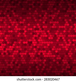 Red Hexagon Background. Abstract Geometric Seamless Pattern