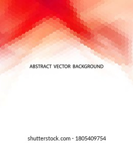Red hexagon background. Geometric abstraction