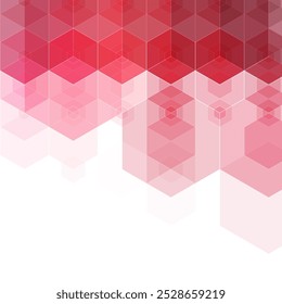 Red hexagon background. Geometric design. Presentation template.