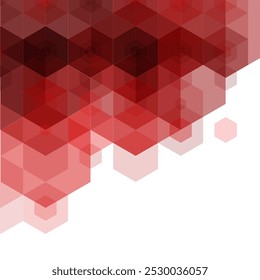 Red hexagon background. Geometric design. Presentation template.