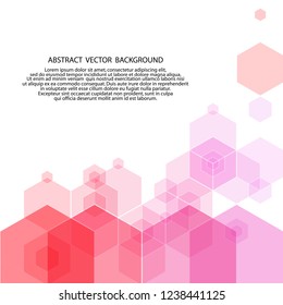 red hexagon background. layout for the presentation. template for advertising. polygonal style