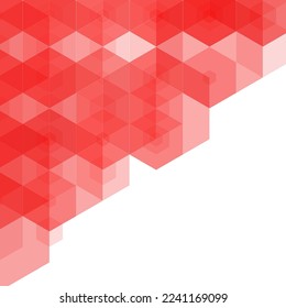 Red hexagon background, pattern, hexagon wallpaper. Vector illustration. EPS 10