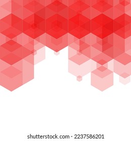 Red hexagon background. polygonal style. Design element.