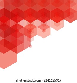 Red hexagon background. polygonal style. Sample. Banner.