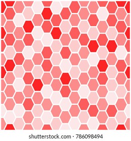 Red Hexagon Background Vector Art, Valentine's Day, Christmas