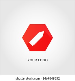 red hexagon bullet logo. gradation color template design vector