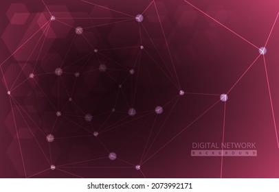 Antecedentes de la tecnología de Internet de conexión de red digital Red Hexagon Rojo