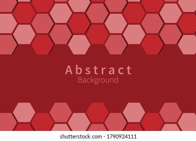 Red Hexagon Geometric digital Background. Honeycomb pattern concept. Vector Design.