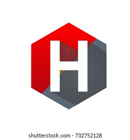 Red Hexagon Initial H Logo Vector