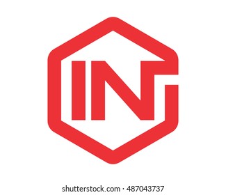 red hexagon initial typography typeset logotype alphabet font image vector icon logo symbol