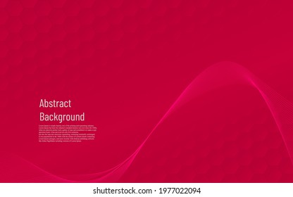 red hexagon network and dynamic white wave background