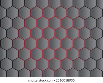 Fondo hexagonal Abstractas sin patrón de hexágono rojo