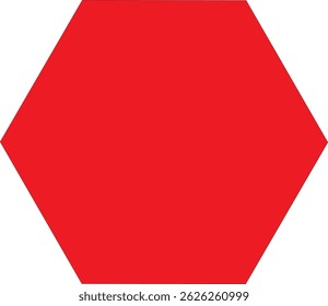 Red Hexagon Shape Geometric Polygon Symbol Icon