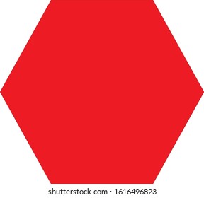 red hexagon shape on white background