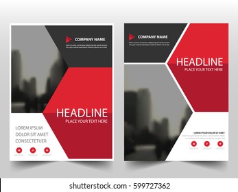 Red Hexagon Vector annual report Leaflet Brochure Flyer template design, book cover layout design, abstract business presentation template, a4 size design