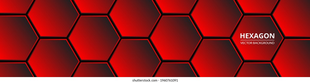 Red hexagonal background. Abstract hi-tech background with honeycomb elements.