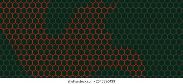 Red hexagonal texture. Abstract background for design