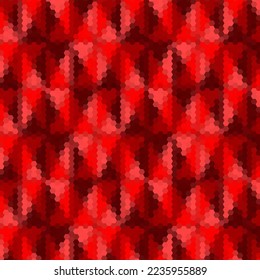 Red hexagonal texture tech background, black, 3d rendering illustration
