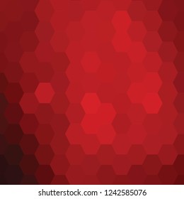 Red hexagons background, Geometric pattern - Vector
