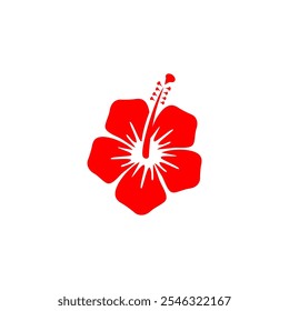 A red hibiscus flower logo vector 