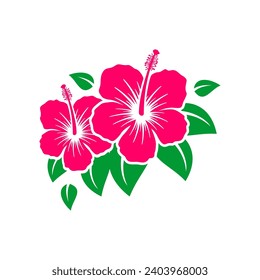 Red hibiscus flower vector design