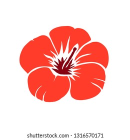red hibiscus flower vector illustration