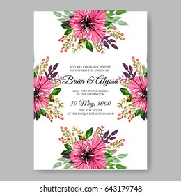 Red Hibiscus Tropical Flower Wedding Invitation